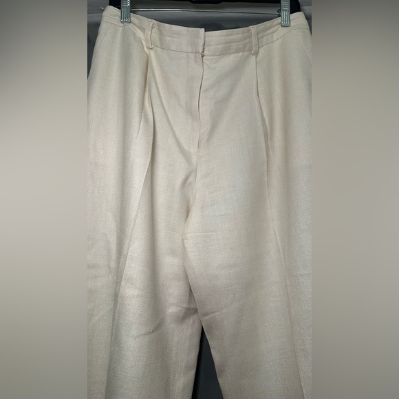 Neiman Marcus Cream Ivory Silk Ankle Pant Trousers Size 12 - Picture 6 of 12